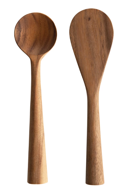 Hand-Carved Acacia Wood Standing Spoon