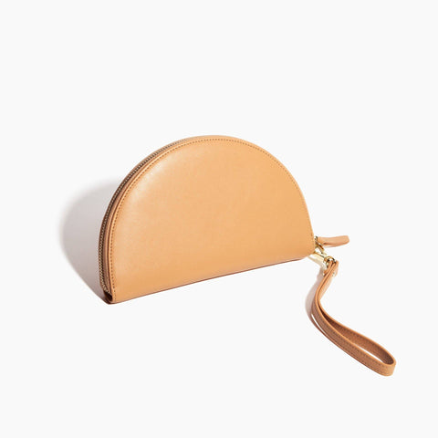 Half Moon Clutch in Tan