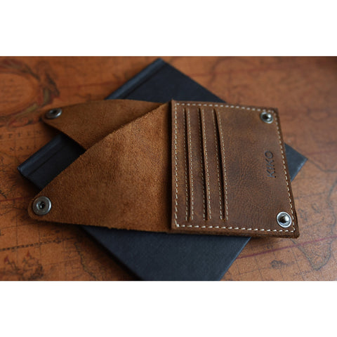 Wing Fold Leather Card Case