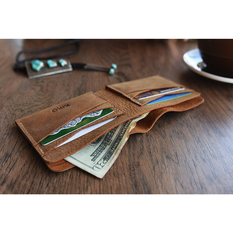Tan Buck Bifold Leather Wallet