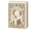 Sleepy/wakey baby mouse in matchbox - Blue