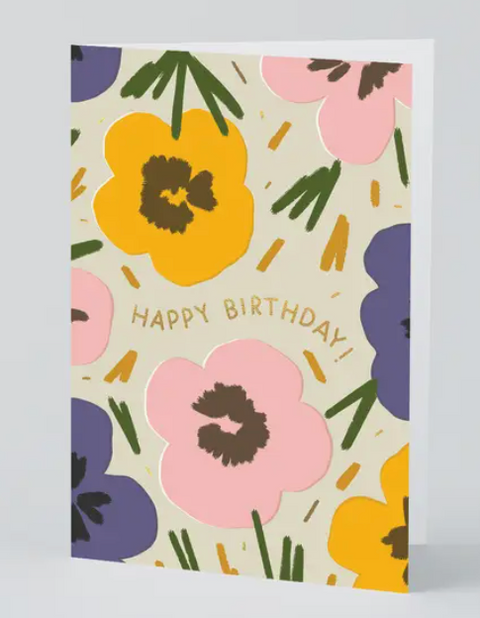 Happy Birthday Foiled Flowers Card