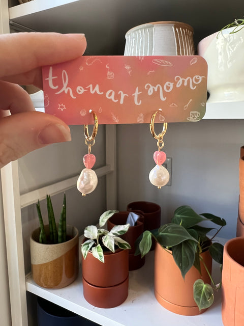 Heart Pearl Earrings