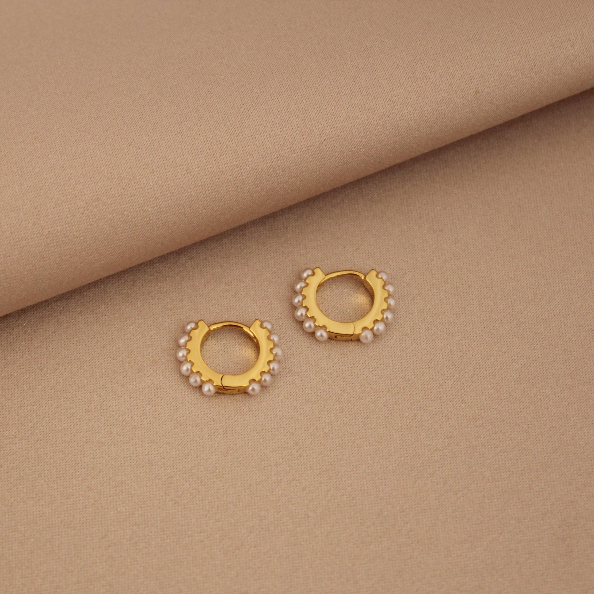 Pearl Huggie Earrings