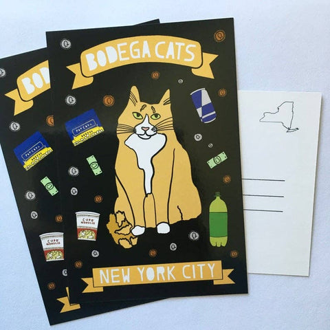 New York City Bodega Cat Postcard - Orange Cat