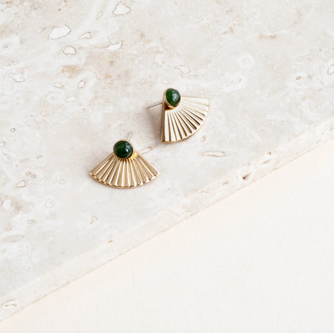 Michelle Starbuck Designs | Jade Mini Pleat Jacket Earrings