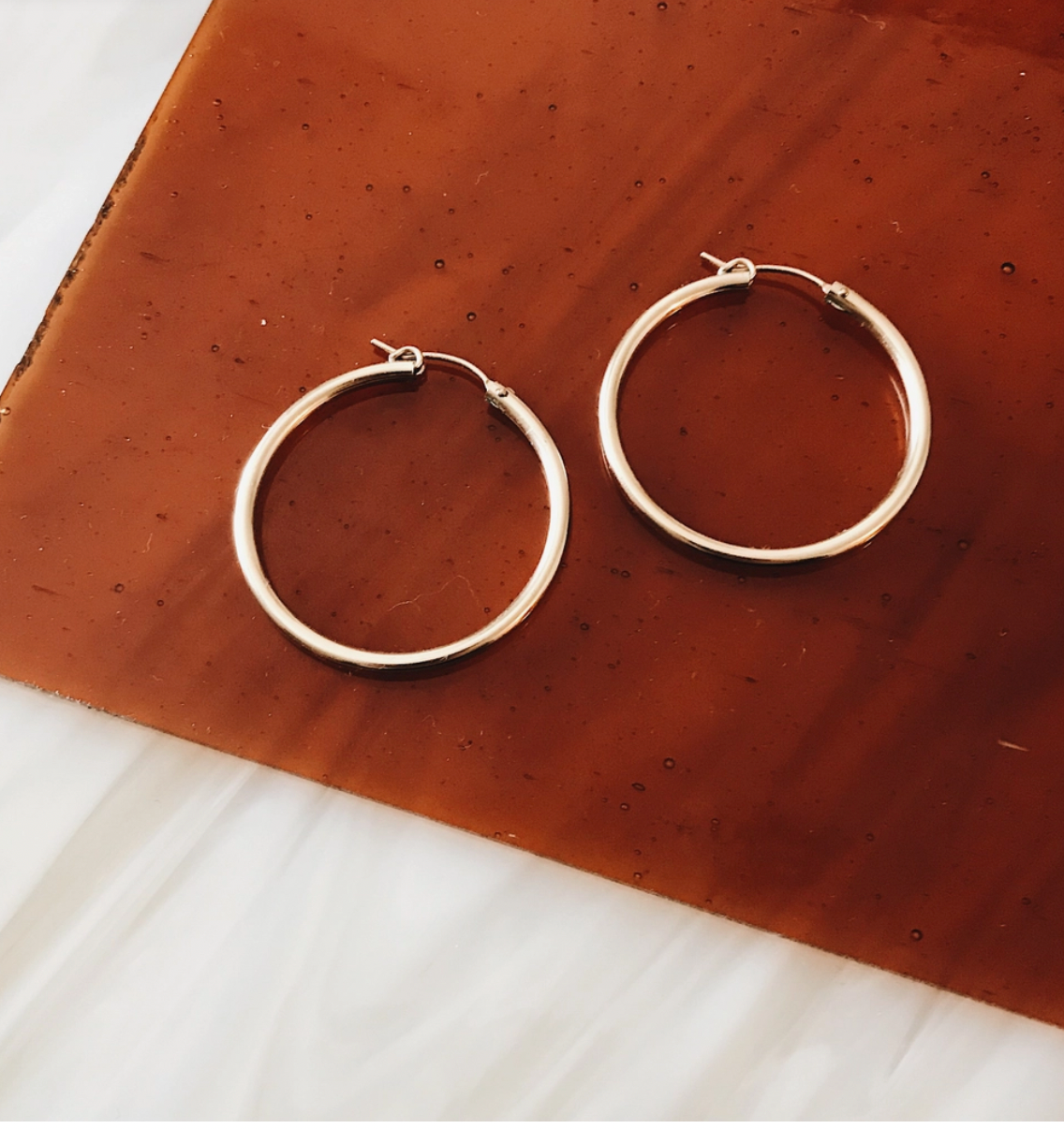 Thick Medium Hoops  Gold Filled