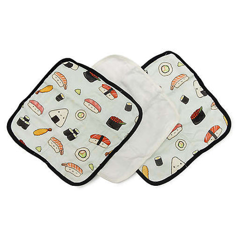 Sushi 3 Piece Washcloth