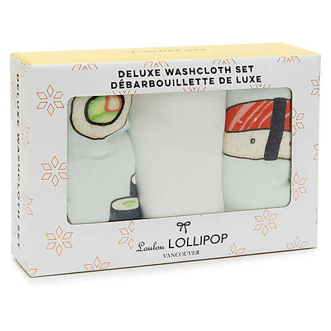 Sushi 3 Piece Washcloth