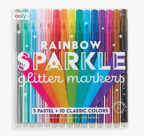 Rainbow Sparkle Glitter Markers