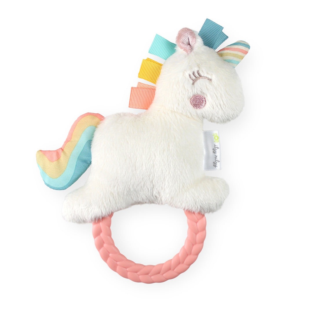 Plush Rattle Pal with Teether Unicorn
