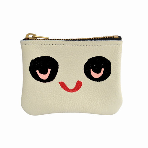 Ivory Buzz Leather Cardholder