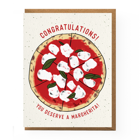 Margherita Pizza Congratulations Card