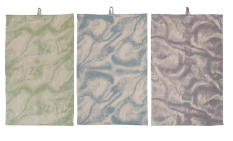 Cotton Marble Printed Tea Towel