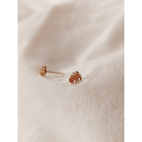 Monstera Stud Earrings