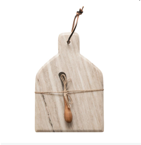 Cheese Knife + Marble Cutting Board