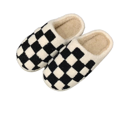 Black Checker Slippers
