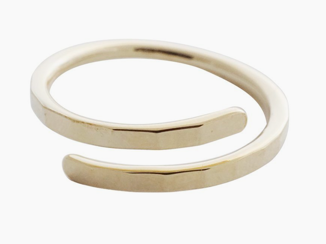 Gold Hammered Marigold Wrap Around Ring