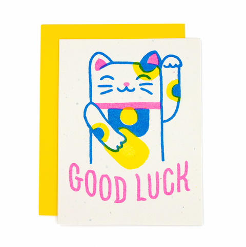 Good Luck Lucky Cat Card