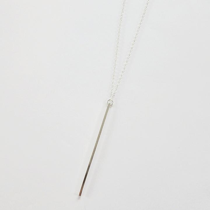 Sterling Silver Linear Bar Necklace