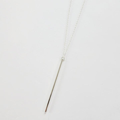 Sterling Silver Linear Bar Necklace