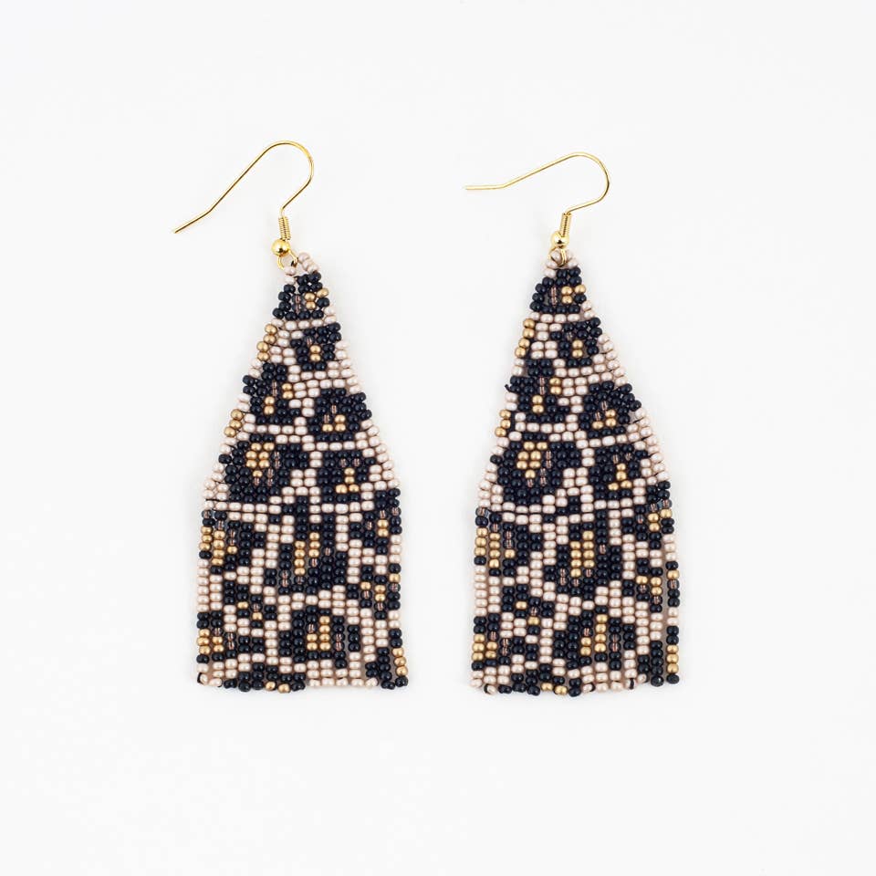 Beaded Leopard Earrings