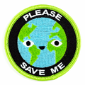 Please Save Me Earth Embroidered Patch