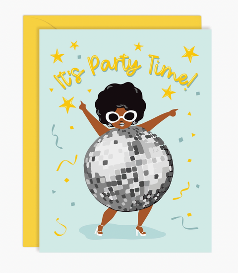 Disco Ball Lady Birthday Card
