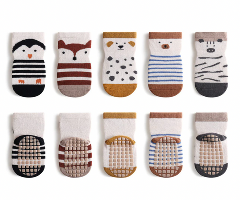 Animal Anti-Slip Socks Set (2 pair)