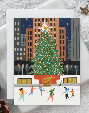 NYC Holiday Rockefeller Center Tree Card