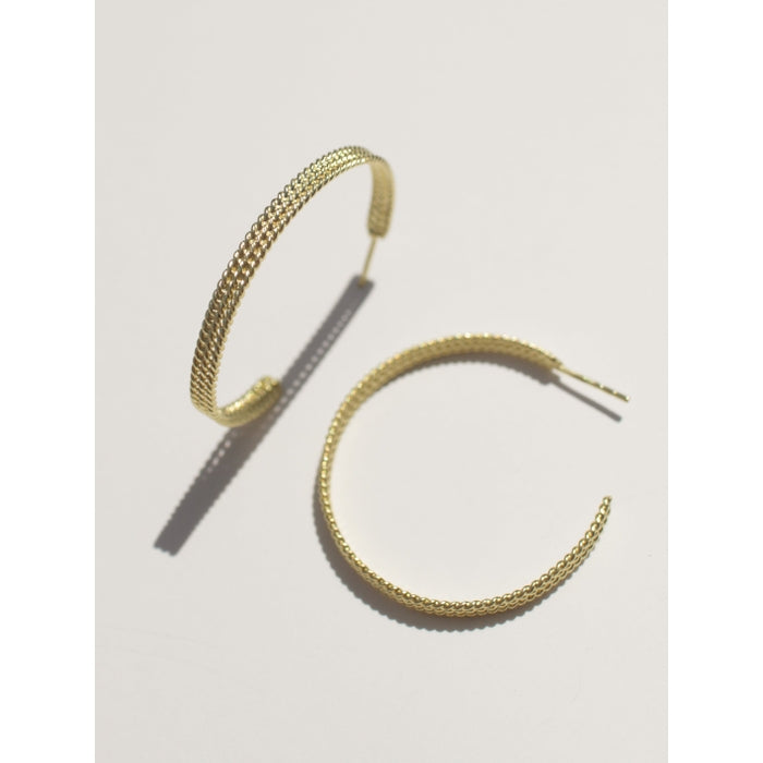 Rover & Kin | Texturized Hoops Gold (1.5")