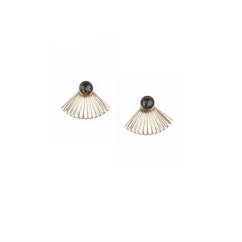 Michelle Starbuck Designs | Black Opal Mini Pleat Jacket Earrings