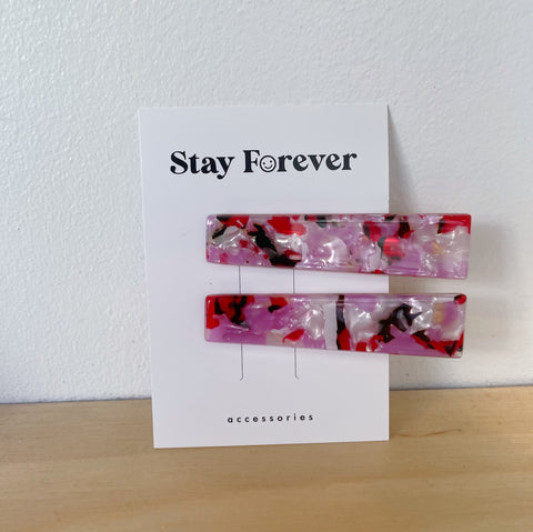 Acrylic Marbled Bar Clip