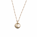 Michelle Starbuck Designs | Moon Locket Necklace Blush Pearl