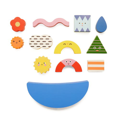 Teeter Totter Shapes Wooden Balance Game