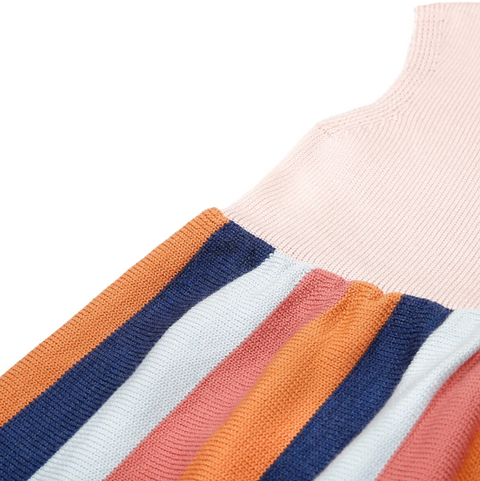 Stripe Dress Pink Multi Color