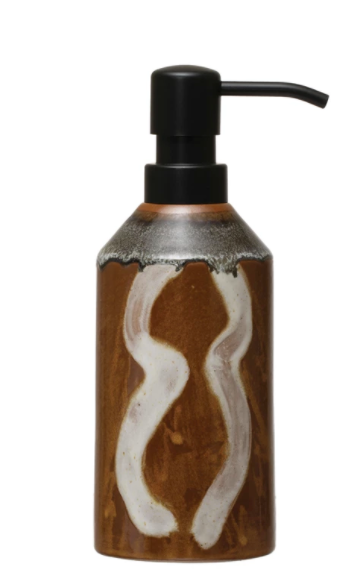 Stoneware Soap Dispenser Amber