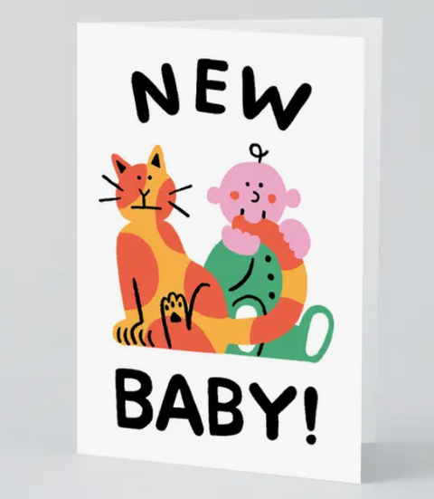 Baby and Cat Card