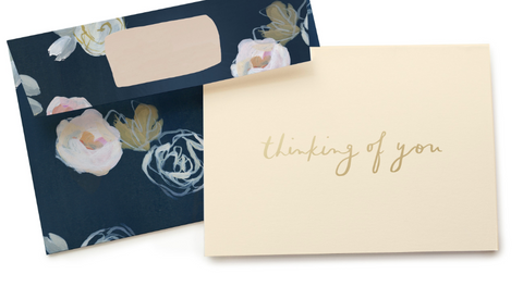 Blue Florals Thinking of You Card