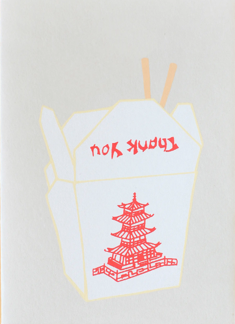 Takeout Container Thank You Card