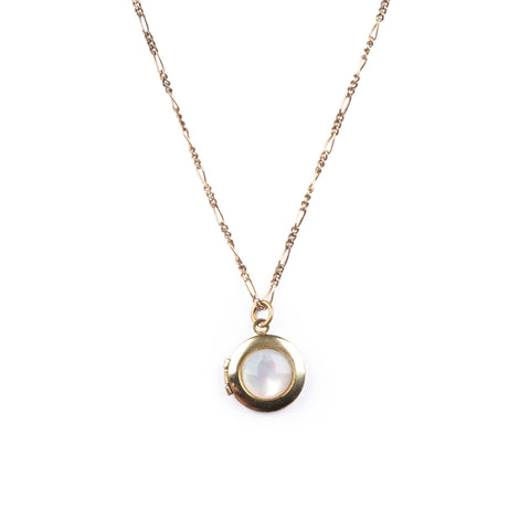Mother of Pearl Locket Necklace