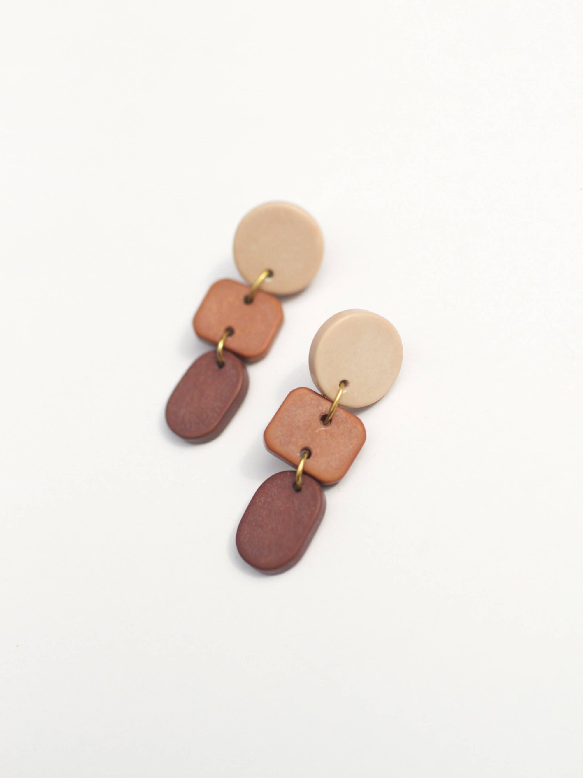 Ombré Clay Earrings - Latte