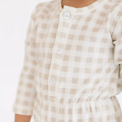 The Cotton Onesie in Khaki Gingham