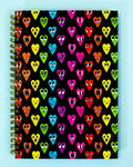 Black Rainbow Heart Notebook
