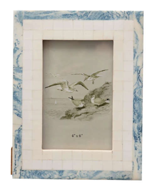 Blue Wooden Picture Frame  6"x4"