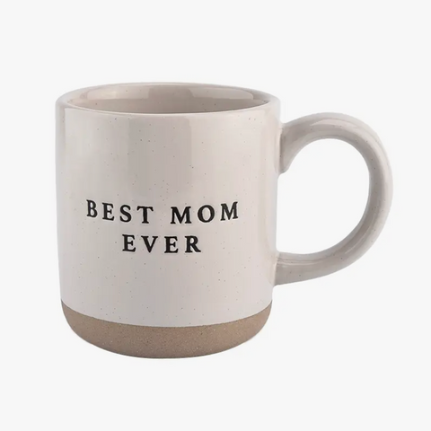 Best Mom Ever- Cream Stoneware Coffee Mug 14 oz