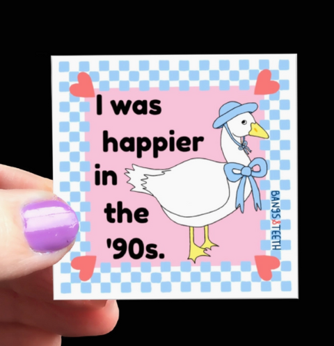 Happier in the 90s Sticker