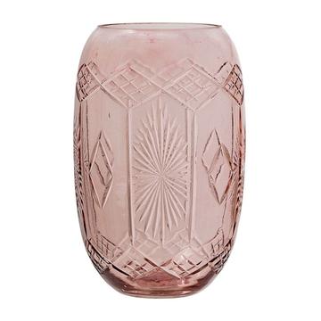 Blush Etched Glass Vase