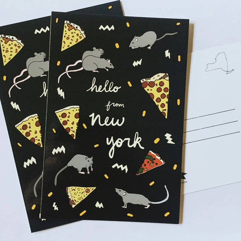 New York City Pizza Rat Postcard