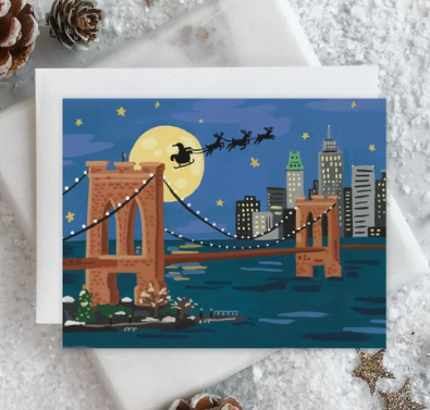 NYC Holiday Brooklyn Bridge Card (Box Set of 8)